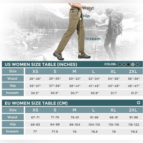 Women’s Zip Off Pants - Tan Hiking Pants - Picture 7 of 8